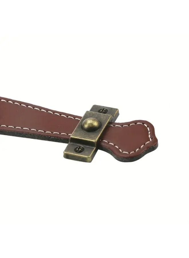 Brown Leather Handle 5 Inch Bow Drawer Pulls 4Pcs Heavy Duty Cabinet Hardware - Image 5
